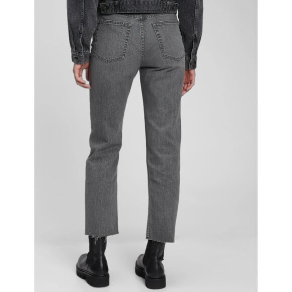 Gap Cheeky straight high rise jeans grey denim size 27 - Picture 2 of 13